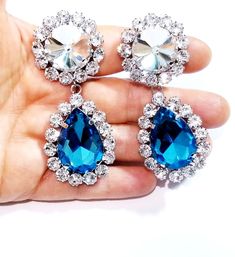 New! Blue Drop Dangle Chandelier Rhinestone Crystal Pageant Bridal Earrings 3 Inch was just added to eBay. Check it out! #eBay #eBaySeller Hollywood Jewelry, Celebrities Earrings, Pageant Earrings, Blue Chandelier, Belly Dance Jewelry, Vintage Inspired Earrings, Queen Jewelry, Sparkle Earrings, Fashion Jewelry Earrings