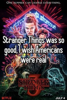 the movie poster for strange things is shown