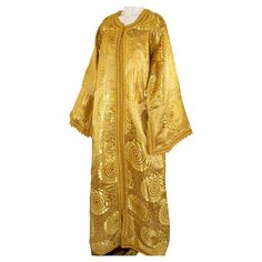 Arabic Maxi Dress, Brocade Maxi Dress, Gown Gold, Dress Kaftan, Maxi Kaftan, Moroccan Wedding, Gold Brocade, Vintage Gowns, Formal Attire