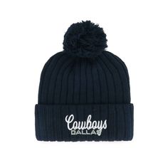 NFL Dallas Cowboys Flourish Knit Beanie Winter Navy Cotton Hat, Navy Cotton Winter Hat, Casual Winter Beanie For Fan Gear, Mike Singletary, Stadium Bag, Football Trading Cards, Nfl Dallas Cowboys, Nfl Fans, Scarf Hat