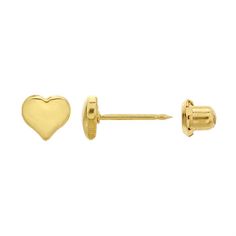 This set of Inverness® piercing earrings contains two pairs of stainless steel, 24-karat yellow gold-plated post earrings with a puffed heart design and a Safety Back™ ear nut. Each earring and nut is individually packaged in a unique, sealed and sterile cartridge. Designed specifically to work with the patented Inverness® ear-piercing instrument (available separately), each of the two cartridges snaps securely into place in the instrument. Piercing earrings are available in a variety of styles Tools Jewelry, Piercing Earrings, Puffed Heart, Ear Piercing, Inverness, Jewelry Business, Rio Grande, Jewelry Making Supplies, Heart Design