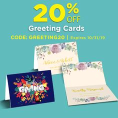 the 20 % off greeting cards is on sale