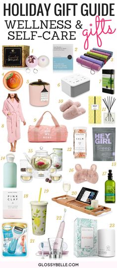 the holiday gift guide for well - care and self - care is featured in this post