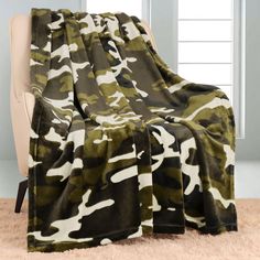 a blanket that is on top of a chair