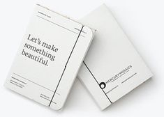 two books sitting next to each other on top of a white surface with the words let's make something beautiful