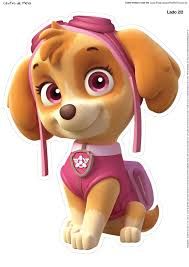 a cartoon dog wearing a pink outfit