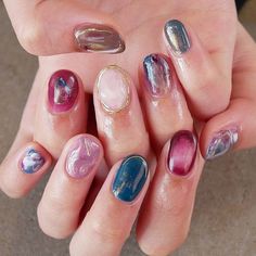 Agate Nails, Witchy Nails, Gel Nails At Home, Dots Nails, Super Nails, Rings Ideas, Simple Nail, Ideas Nails