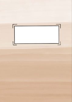 a white square with a black rectangle in the middle on top of a beige background