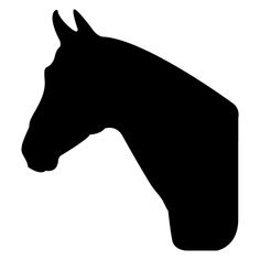 a horse head silhouetted against a white background