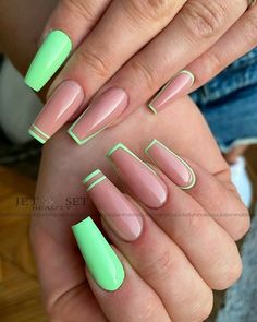 Neon Stiletto Nails Summer, Neon Cactus, Classy Acrylic, Cute Acrylic Nail Designs, Simple Acrylic Nails, Nails Colors, School Nails, Classy Acrylic Nails, Long Acrylic Nails Coffin