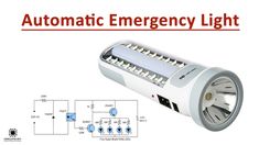 an electronic emergency light is shown in this graphic above it's description and diagram