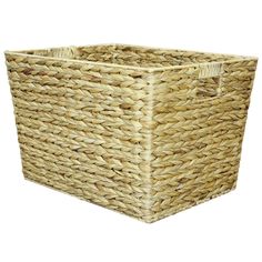 a large woven basket is shown on a white background