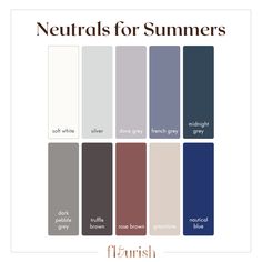 Our Favorite Neutrals For Every Season - flourishstyling.co True Summer Color Palette Outfits, Soft Summer Color Palette Outfits, Cool Summer Color Palette, Muted Summer, Color Analysis Summer, Cool Summer Palette, Soft Summer Palette, Soft Summer Color Palette, Soft Summer Colors