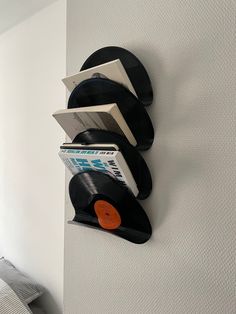 Cool House Accessories, Cool Things For House, Vinyl Bookshelf, Vinyl Holders, Vinyl Hanging, Hanging Bookshelf, Vinyl Holder, Bookshelf Accessories, Vinyl Shelf