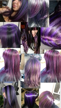 Two Color Hair, Hair Dye Tips, Purple Ombre Hair, Dyed Hair Inspiration, Pretty Hair Color