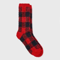 Women's Buffalo Plaid Cozy Crew Socks - Auden™ Red 4-10 Cozy Red Socks For Fall, Buffalo Plaid Pattern, Cozy Socks, Gift Card Holder, Cozy Christmas, Socks And Hosiery, Comfy Fits, A New Day, Buffalo Plaid