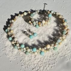 Unique amazonite jewelry set, Chunky necklace, Bracelet, Earrings, Gemstone jewellery, Stunning necklace, Amazonite necklace, Gift by CyShellBridal on Etsy Amazonite Necklace, Earrings Gemstone, Natural Stone Bracelets, Gemstone Jewellery, Stunning Necklace, Necklace Gift