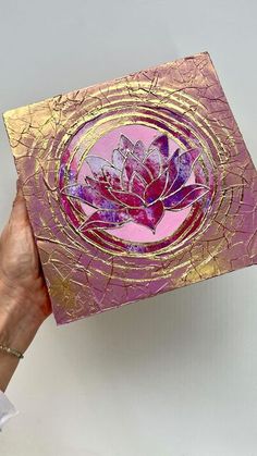 Abstract Lotus Painting, Gold Painting Canvas, Lotus Flower Painting, Gold Art Painting, Lotus Painting, Gold Foil Art, Lotus Art, Pour Art, Gold Lotus