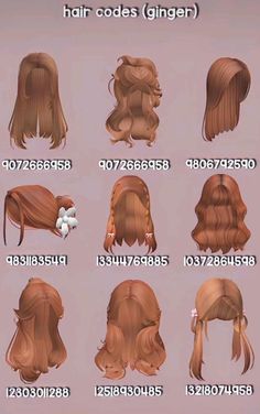 Brookhaven Codes Hair Ginger, Brookhaven Ginger Hair Codes, Roblox Id Codes For Hair Brown, Roblox Berry Avenue Codes Hair Black, Red Hair Code Brookhaven, Berry Avenue Outfit Codes Hair, Id Cabelos Bloxburg, Outfit Codes Berry Ave Brown Hair, Uniform Berry Avenue Code