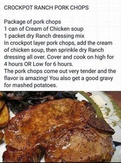 the recipe for crockpot ranch pork chops