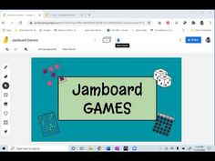 a computer screen with the word jamboard games on it