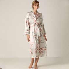 This Silky Satin 3 Piece Women Sleepwear Suit Cozy and Comfortable from Original Pajamas is a luxurious 3-piece satin pajama set, which is perfect for lounging around the house or for going to bed. Made with high-quality fabric, this soft and cozy set includes a top, matching shorts, and a matching robe. This loungewear is all you need to help relax at home. They are soft and easy to touch which projects versatility and effortless grace in every step you take. Made to make you feel good, each of Boho Pajamas, Elegant Kimono, Kimono Gown, Pyjama Satin, Satin Sleepwear, Short Kimono, Silk Camisole, Satin Pajamas, Short Pajama Set