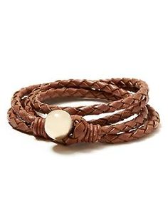 Leather Double Wrap Bracelet Adjustable Brown Bracelets As Fashion Accessory, Brown Bangle With Bracelet Strap, Brown Strap Style Bangle, Trendy Brown Bracelet As Fashion Accessory, Trendy Brown Bracelets As Fashion Accessory, Elegant Braided Leather Bracelets, Casual Brown Bangle Jewelry, Adjustable Leather Jewelry, Trendy Adjustable Brown Leather Bracelet