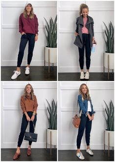 Joggers Outfit Fall, Jogger Outfit Casual, Black Joggers Outfit, How To Wear A Blanket Scarf, Combat Boot Outfits, Chelsea Boots Outfit, Mom Jeans Outfit, Denim Jacket Outfit, Joggers Outfit