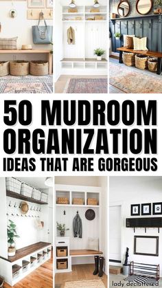 50 Mudroom Organization Ideas that are Gorgeous Mudroom Organization Ideas, Laundry/mudroom Ideas, Small Mudroom Ideas, Small Mudroom, Art Deco Style Interior, Mudroom Remodel, Farmhouse Mudroom, Lady Decluttered, Mudroom Closet