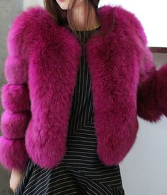 This purple fur jacket is made of a very thick fur that will keep you warn very well. This purple fur jacket will make you look very feminine. The features of this winter coat are the following: thick fur, faux fur, for winter and autumn, purple color. Luxury Jacket, Winter Outwear, Winter Attire, Pink Fur, Elegant Ladies, Dresses Evening, Fall Fashion Outfits, Material Girls, Faux Fur Coat