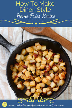 cast iron skillet filled with crispy pan fried home fries Home Fries Recipe, Breakfast Potato, Creamy Potatoes, Sunday Morning Breakfast, Home Fries, Hashbrown Recipes, Vegetable Side Dishes Recipes, Fries Recipe