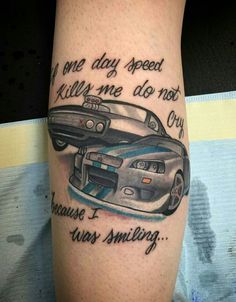 If One Day Speed Kills Me Tattoo, Car Enthusiast Tattoo Ideas, Matching Car Tattoos, Simple Car Guy Tattoos, Tattoo Ideas For Men Car Related, Couple Tattoos Car Related, Cars Tatoos Ideas, Vehicle Tattoo Ideas, Small Car Tattoos For Women