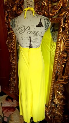 Vintage 70's Bright Yellow Swim Halter Maxi Dress - Etsy Halter Maxi Dress, Halter Maxi, Halter Maxi Dresses, Bright Yellow, Vintage 70s, Swimming, Maxi Dress, Womens Dresses, Yellow