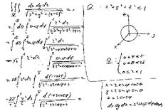 some calculations are written on the paper with numbers and symbols in it, including an area where