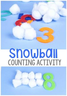 snowball counting activity for toddlers to practice number recognition in the winter and spring