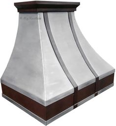 a white and brown stove top oven hood