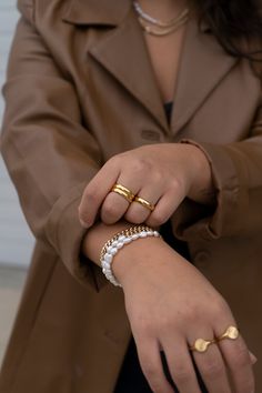 Material: Gold dipped with our signature 14k gold platingSizes: 6, 7, 8 Mini Hands, Fancy Jewellery, Belly Chain, Stacked Jewelry, Hand Chain, End Of Season Sale, Personalized Rings, Gold Dipped, Modern Fashion