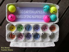 an egg carton game for developing number sense