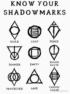 an image of some symbols that are in black and white