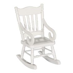 a white rocking chair on a white background