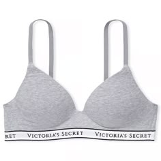 Victoria’s Secret T-Shirt Wireless Bra Size 40c New With Tags Classic Grey Color With Logo On The Band Old School Look Cotton Material No Wire - Wireless Bras Victoria's Secret Aesthetic, Victoria's Secret Clothes, Victoria's Secret Bras, Victoria's Secret Bra, Victoria Secret Bra And Under Set, Victoria Secret Bra Outfit, Bra Shirt, Victoria's Secret Aesthetic, Girly Christmas Gifts