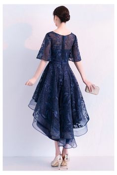 10% off now! Shop elegant high low navy blue puffy homecoming dress with sleeves online. Sheprom offers formal, party, casual & more style dresses to fit your special occasions. Blue High-low Hem Party Dress, Navy Short Sleeve Midi Dress For Party, Semi Formal Dresses With Sleeves, Blue Christmas Dress, Semi Formal Dresses Short, Homecoming Dress With Sleeves, Graduation Dress High School, Modest Homecoming Dresses, Flowy Prom Dresses