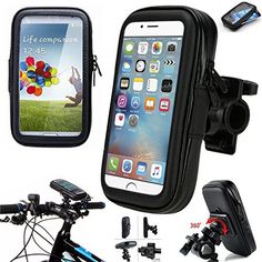 bicycle phone holder with bike handlebars attached to the front and back of it