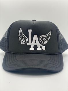 New  LA Los Angeles With Angel Wings Baseball Cap Trucker High Quality Embroidery  Summer Mesh Trucker Baseball Cap One Size (Fits Most) Poly Foam Front (Comfortable Fit) Mesh Back Cap with Plastic Adjustable Snap Closure  Color:Black  Return Policy: If your order arrives defective, or if I made a mistake on your order, exchanges are acceptable. The item must be in brand new condition in order to get an exchange. Returns are not available. I Made A Mistake, Embroidery Summer, Los Angeles Design, Archangel Gabriel, Making Mistakes, Trucker Cap, Angel Wings, Baseball Cap, Caps Hats