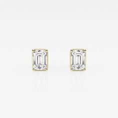 There's nothing more versatile than a pair of classic stud earrings. We love these emerald cut lab grown diamond studs for every occasion, be it zoom meetings, brunch with friends or quiet evening dinner with your beau. Pick the size and color best suited to your ears in the color of gold that you fancy. Money Fashion, Hand Rings, Quiet Evening, Evening Dinner, Spring Capsule, Cut Earrings, Wedding Fun, Solitaire Studs, Right Hand Rings