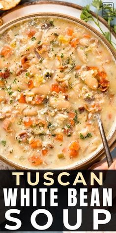 this tuscan white bean soup is an easy and delicious side dish