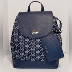 Anne Klein Backpack Color: Blue Luxury Blue School Backpack, Luxury Blue Backpack Bag, Luxury Blue Backpack, Luxury Blue Everyday Backpack, Luxury Blue Backpack For Everyday Use, Luxury Blue Backpack For Everyday, Rectangular Blue Backpack, Luxury Blue School Bag, Modern Blue Backpack Bag