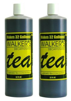 two bottles of walker's tea on a white background