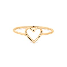 JANE | Open Heart Ring Rings AURELIE GI Open Heart Ring, Beauty Of The World, Formal Jewelry, Preppy Jewelry, Gold Heart Ring, Solid Gold Band, Hollow Heart, Jewels Rings, Stacked Jewelry