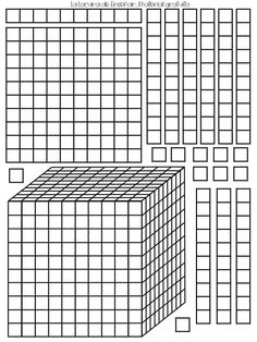 three dimensional cubes are shown in black and white, with squares on each side